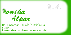 monika alpar business card